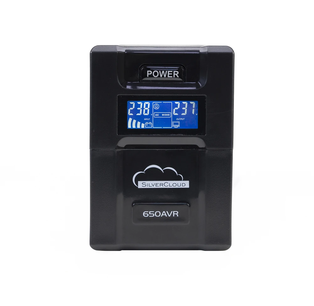 UPS SilverCloud SafePC 650AVR galia 360W LCD ekranas kompiuterio stebėjimo programinė įranga