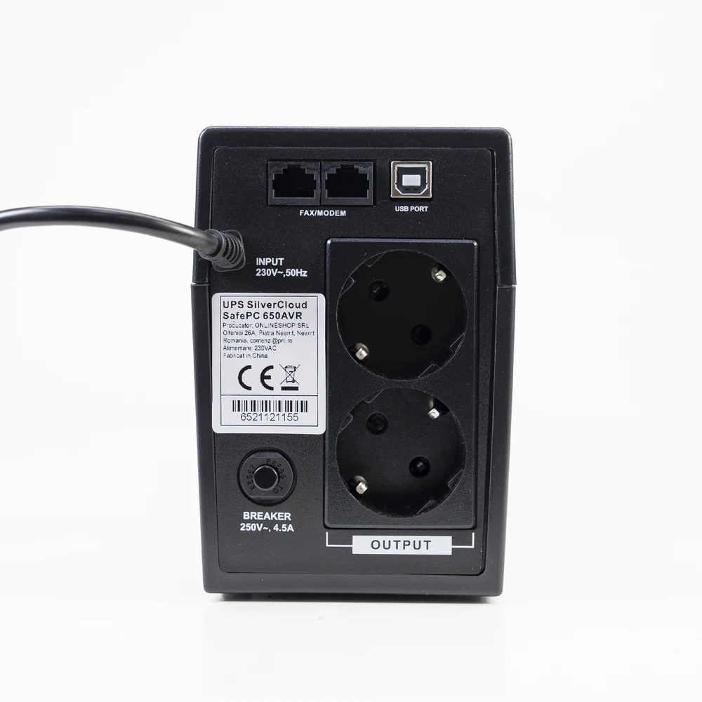 UPS SilverCloud SafePC 650AVR galia 360W LCD ekranas kompiuterio stebėjimo programinė įranga