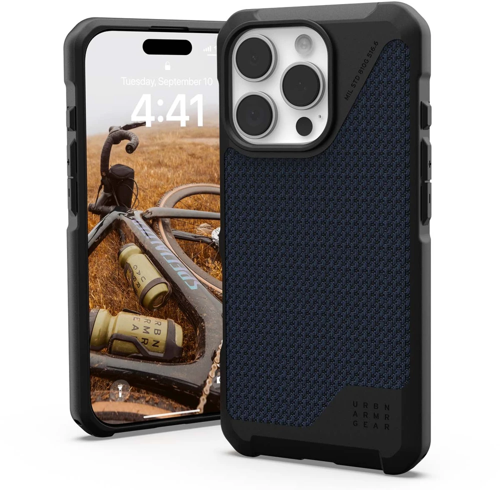 Dėklas Urban Armor Gear UAG galinis dangtelis Metropolis LT MagSafe, skirtas iPhone 16 Pro – Kevlar Mallard
