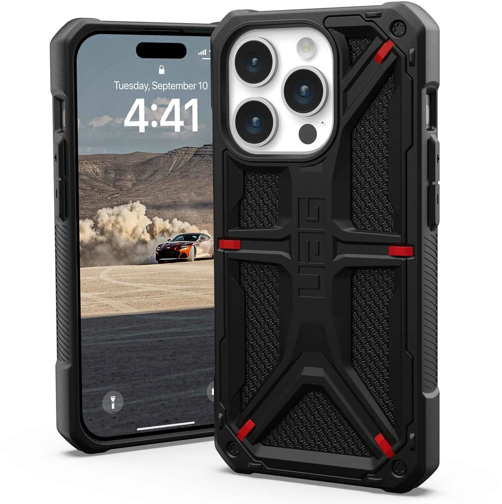 Urban Armor Gear UAG Monarch dėklas, skirtas iPhone 15 Pro – Kevlar Juodas