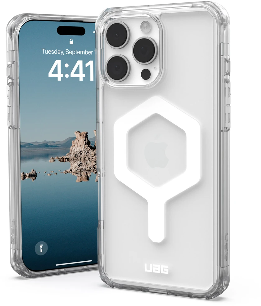 Dėklas Urban Armor Gear UAG Plyo nugarėlė su MagSafe, skirta iPhone 16 Pro Max – Ice Baltas