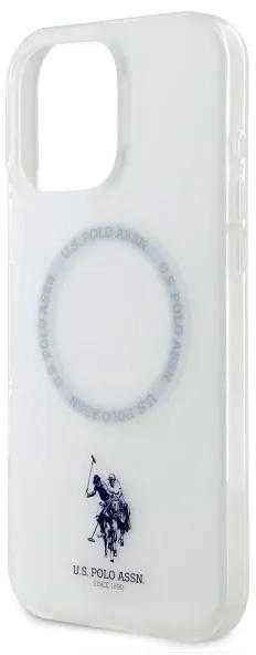 Us Polo Assn US Polo IML Ring MagSafe Apple iPhone 16 Pro Max - dėklas telefonui baltos spalvos