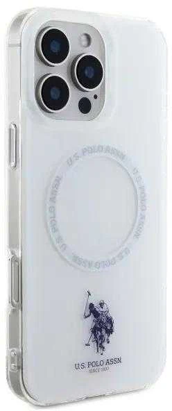 Us Polo Assn US Polo IML Ring MagSafe Apple iPhone 16 Pro Max - dėklas telefonui baltos spalvos