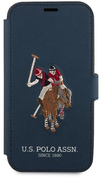 Dėklas „Us Polo Assn“ „US Polo“ USFLBKP12MPUGFLNV „Apple iPhone 12/12 Pro 6,1“ tamsiai mėlynas, knygutė, polo siuvinėjimo kolekcija