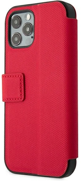 Dėklas „Us Polo Assn US Polo“ USFLBKP12MPUGFLRE „Apple iPhone 12/12 Pro 6,1“ raudonos spalvos knygelė „Polo Embroidery Collection“