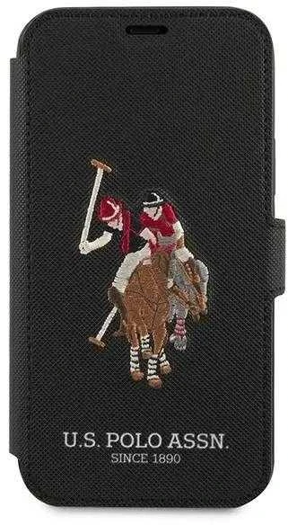 Us Polo Assn US Polo USFLBKP12SPUGFLBK Apple iPhone 12 mini 5,4" telefono dėklas juodos spalvos book Polo Embroidery Collection