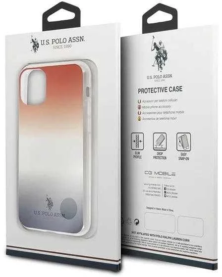 Dėklas Us Polo Assn US Polo USHCN58TRDGRB Apple iPhone 11 Pro mėlynas&raudonos spalvos Gradient Pattern Collection