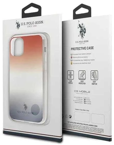 Dėklas US Polo Assn US Polo USHCN61TRDGRB iPhone 11 raudonai mėlyna / mėlyna ir raudona gradiento raštų kolekcija