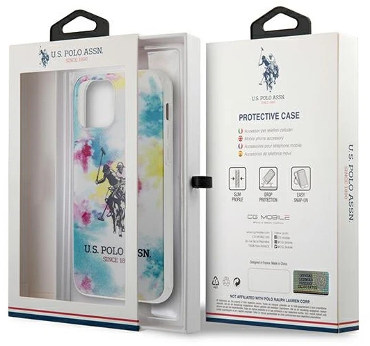 Dėklas „Us Polo Assn US Polo“ USHCP12LPCUSML „Apple iPhone 12 Pro Max 6,7"“ daugiaspalvis „Tie & Dye“ kolekcija
