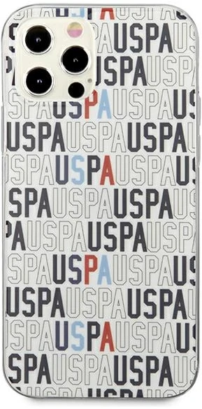 Dėklas „Us Polo Assn US Polo“ USHCP12LPCUSPA6 „Apple iPhone 12 Pro Max 6,7“ baltos spalvos „Logo Mania“ kolekcija