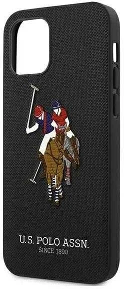 Dėklas Us Polo Assn US Polo USHCP12LPUGFLBK Apple iPhone 12 Pro Max 6,7″ juodos spalvos Polo Embroidery Collection
