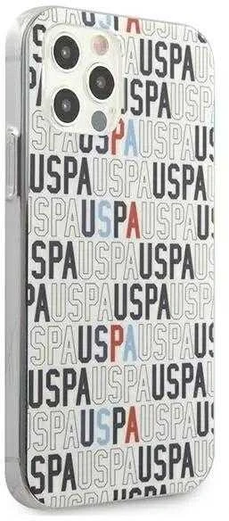 Dėklas „Us Polo Assn US Polo“ USHCP12MPCUSPA6 „Apple iPhone 12/12 Pro 6,1“ baltos spalvos „Logo Mania“ kolekcija