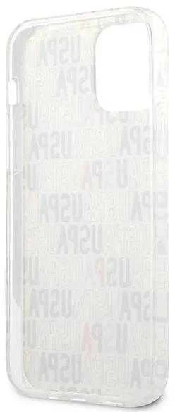 Dėklas „Us Polo Assn US Polo“ USHCP12MPCUSPA6 „Apple iPhone 12/12 Pro 6,1“ baltos spalvos „Logo Mania“ kolekcija