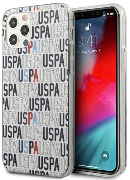 Dėklas „Us Polo Assn US Polo“ USHCP12MPCUSPA6 „Apple iPhone 12/12 Pro 6,1“ baltos spalvos „Logo Mania“ kolekcija