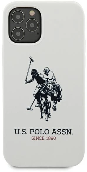 Dėklas „Us Polo Assn US Polo“ USHCP12MSLHRWH „Apple iPhone 12/12 Pro 6,1“ baltos spalvos silikoninė kolekcija