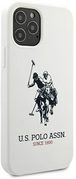 Dėklas „Us Polo Assn US Polo“ USHCP12MSLHRWH „Apple iPhone 12/12 Pro 6,1“ baltos spalvos silikoninė kolekcija