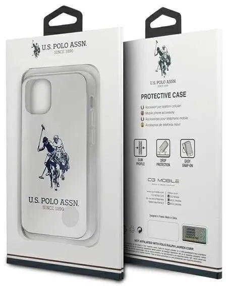 Us Polo Assn US Polo USHCP12STPUHRWH Apple iPhone 12 mini 5,4" telefono dėklas baltos spalvos Shiny Big Logo