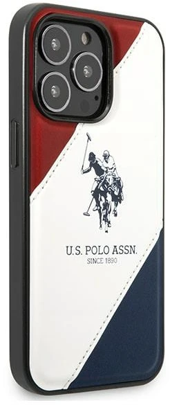 Dėklas Us Polo Assn US Polo USHCP14LPSO3 Apple iPhone 14 Pro 6,1″ baltos spalvos Tricolor Embossed
