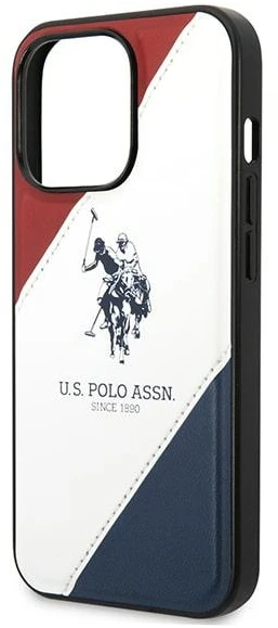 Dėklas Us Polo Assn US Polo USHCP14LPSO3 Apple iPhone 14 Pro 6,1″ baltos spalvos Tricolor Embossed