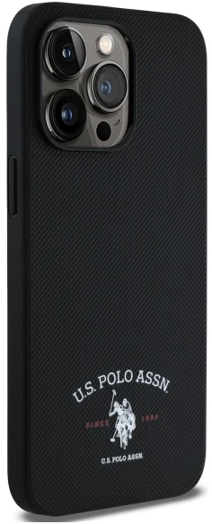 Dėklas „Us Polo Assn US Polo“ USHCP15XPARK „Apple iPhone 15 Pro Max 6,7" juodos spalvos su spausdintu DH logotipu