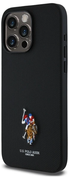 Dėklas Us Polo Assn US Polo USHCP15XPEMK Apple iPhone 15 Pro Max 6,7″ juodos spalvos Embroidered spalvos DH Color