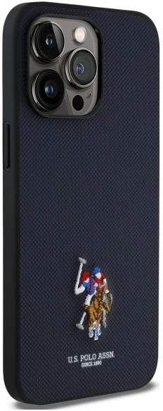 Dėklas „Us Polo Assn“ „US Polo“ USHCP15XPEMV „Apple iPhone 15 Pro Max 6,7" tamsiai mėlynas siuvinėtos spalvos DH Color
