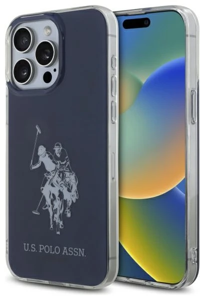 Dėklas „Us Polo Assn“ „US Polo“ USHCP15XTPUHRBV „Apple iPhone 15 Pro Max 6,7" mėlynas su blizgančiu dideliu logotipu