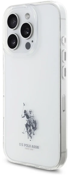 Dėklas „Us Polo Assn US Polo“ USHCP15XUSMT „Apple iPhone 15 Pro Max 6.7“ skaidrus IML spausdintas dvigubas arklio žurnalas