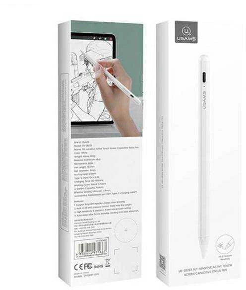 USAMS Active Touch Screen rašiklis, skirtas iPad baltos spalvos ZB223DRB01 (US-ZB223)