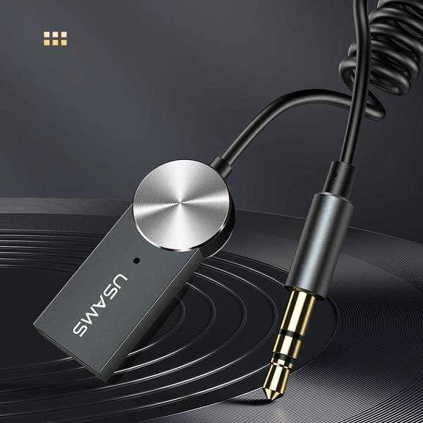 Mašininis AUX (3.5m) - Bluetooth 5.0 audio adapteris USAMS, juodas