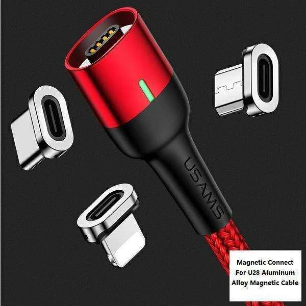 USAMS Adapteris magnetinis U28 lightning bulk sidabrinės spalvos SJ325LNTA