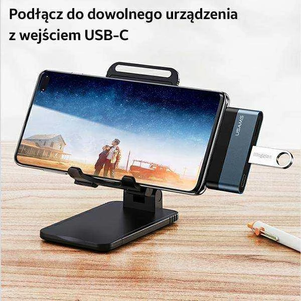 USAMS Adapteris šakotuvas USB 3.0/USB-C/Micro SD pilkos spalvos SJ491šakotuvas01 (US-SJ491)