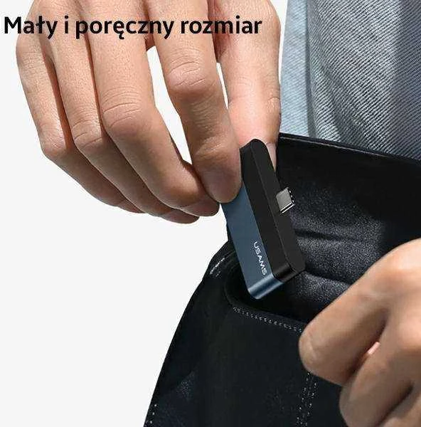 USAMS Adapteris šakotuvas USB 3.0/USB-C/Micro SD pilkos spalvos SJ491šakotuvas01 (US-SJ491)
