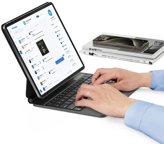 USAMS Protective Dėklas su klaviatūra Apple iPadPro 12.9″ juodos spalvos Miaoke Series IPP12MG01 (US-BH876)