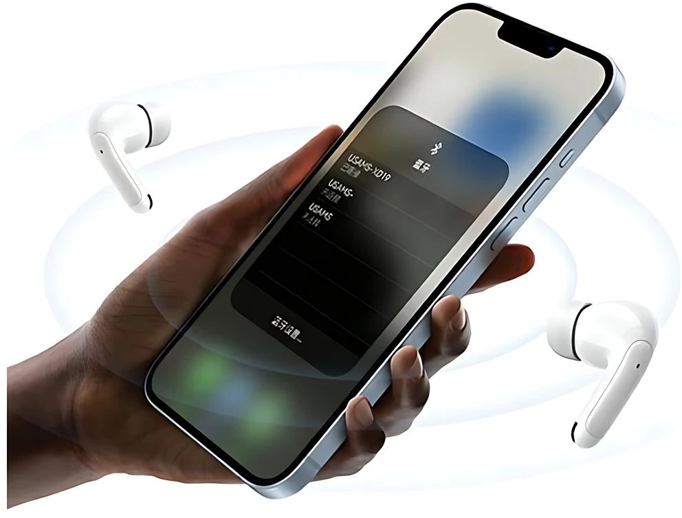 USAMS Bluetooth 5.3 Ausinės TWSX-Don Series Dual mic ENC belaidės baltos spalvos BHUXD02
