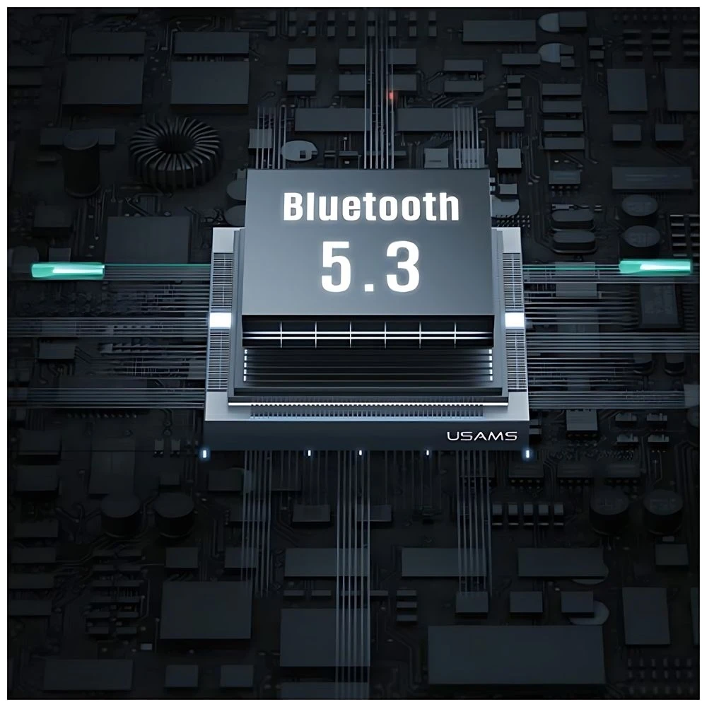 USAMS Bluetooth 5.3 Ausinės TWSX-Don Series Dual mic ENC belaidės baltos spalvos BHUXD02