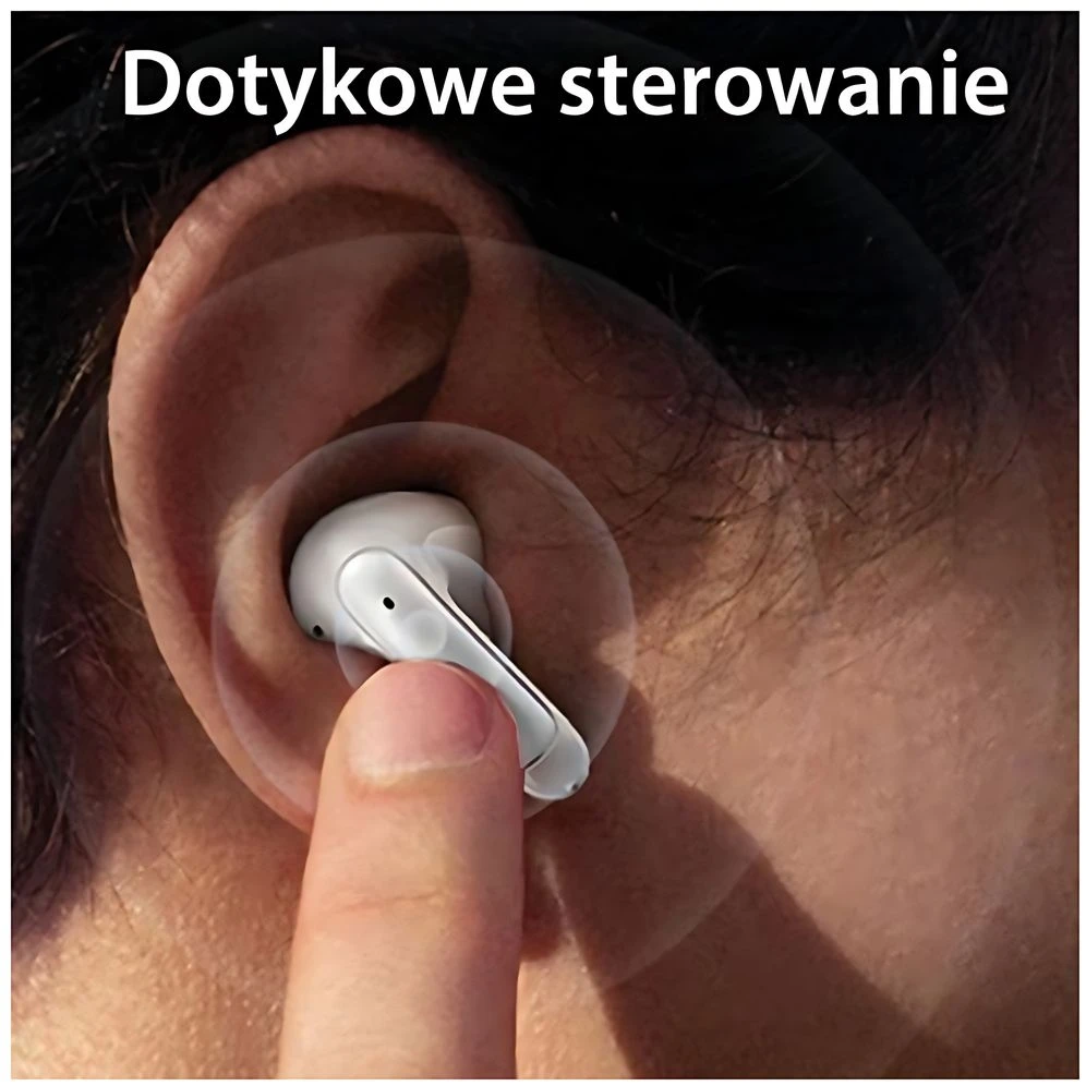 USAMS Bluetooth 5.3 Ausinės TWSX-Don Series Dual mic ENC belaidės baltos spalvos BHUXD02
