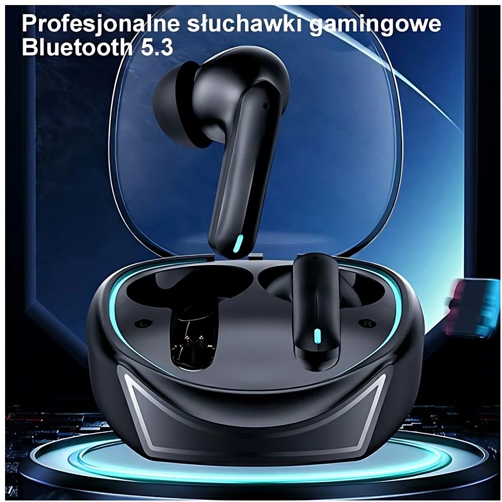 Ausinės Usams XJ13 Dual-mic ENC Gaming TWS, juodas