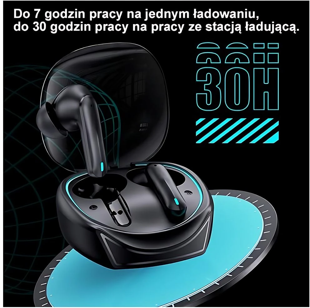 Ausinės Usams XJ13 Dual-mic ENC Gaming TWS, juodas