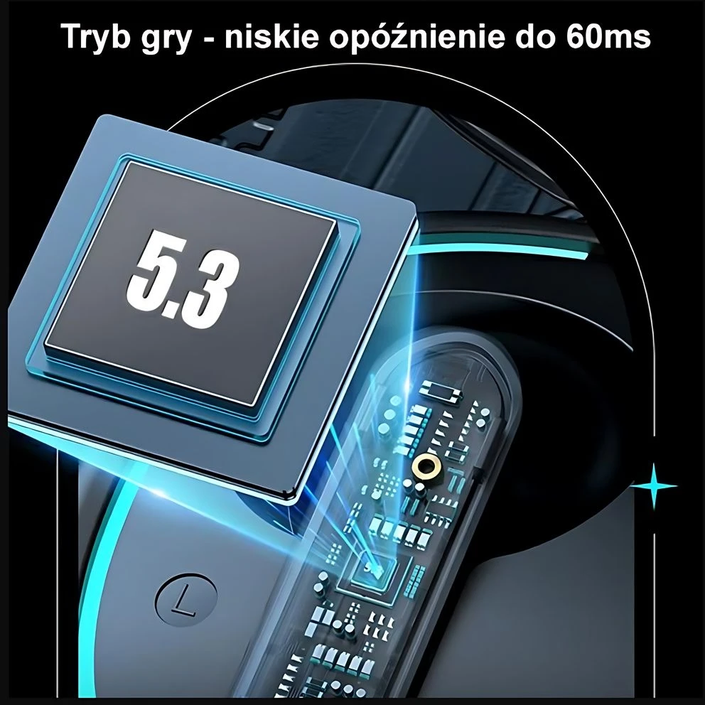 Ausinės Usams XJ13 Dual-mic ENC Gaming TWS, juodas