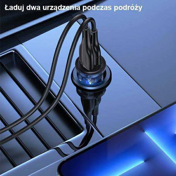 USAMS automobilinis įkroviklis C31 3A 2xUSB-A Fast Charge mėlynas CC162CC02 (US-CC162)