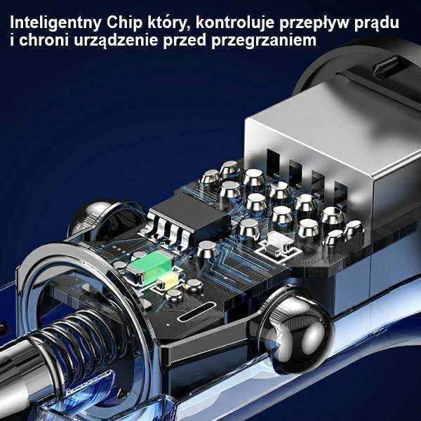 USAMS automobilinis įkroviklis C31 3A 2xUSB-A Fast Charge mėlynas CC162CC02 (US-CC162)