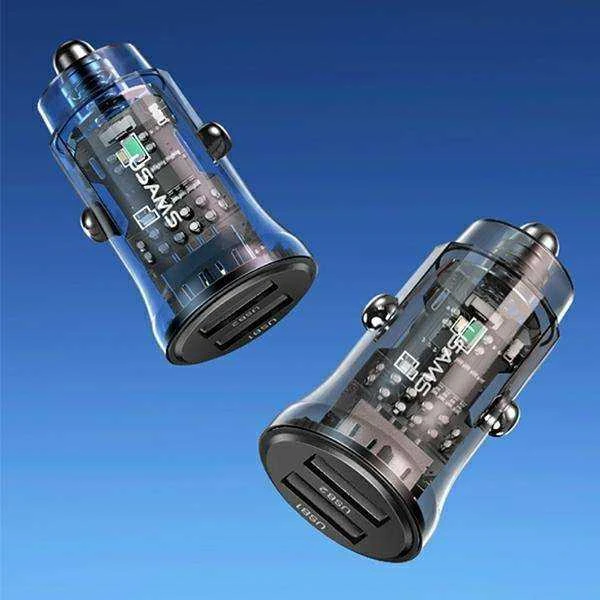USAMS automobilinis įkroviklis C31 3A 2xUSB-A Fast Charge mėlynas CC162CC02 (US-CC162)
