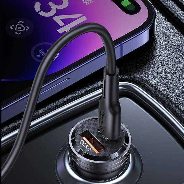 USAMS automobilinis įkroviklis C35 USB+USB-C 45W Fast Charge juodas CC175CC01 (US-CC175)
