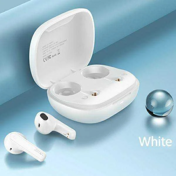 USAMS Bluetooth 5.0 TWS SM Series Belaidės ausinės baltos spalvos BHUSM01 (US-SM001)