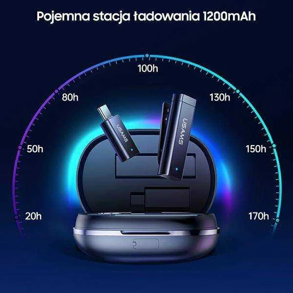 USAMS belaidis prisegamas mikrofonas ENC 2.4G USB-C ZB243MKF01 (US-ZB243)