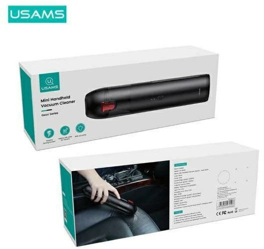 USAMS mini belaidis dulkių siurblys Geoz Series 65W baltos spalvos MNXCQZB23402 (US-ZB234)