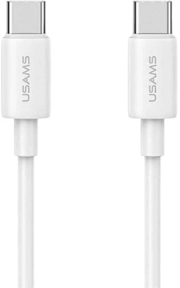 USAMS CC339 T76 45W GaN USB-C sieninis įkroviklis + SJ711 USB-C į USB-C laidas (1m, baltas)