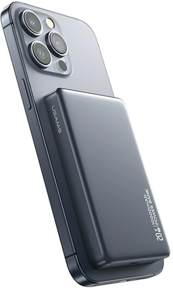 Nešiojamoji baterija USAMS CY serija CD242 10000mAh 20W Magnetinė belaidė titano spalvos
