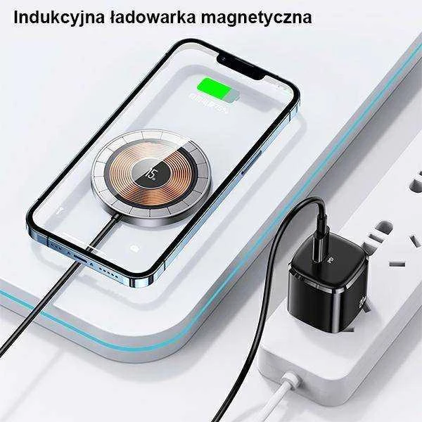 USAMS magnetic Belaidis įkroviklis 15W aliuminio juodos spalvos CD183CDX01